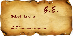 Gebei Endre névjegykártya